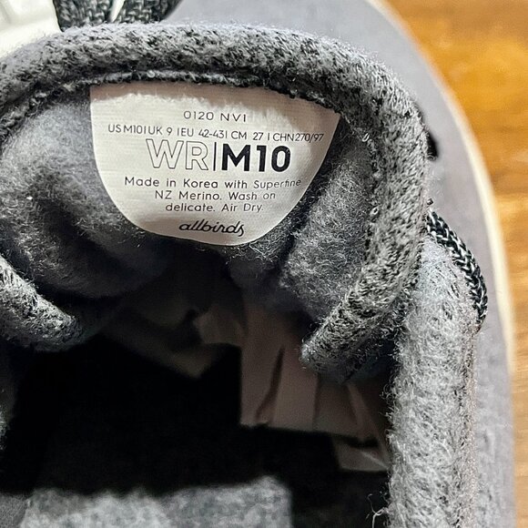 Pre-Owned ~ Allbirds Wool Runners | Mens 10US | Merino Wool | Gray & White - Picture 7 of 8